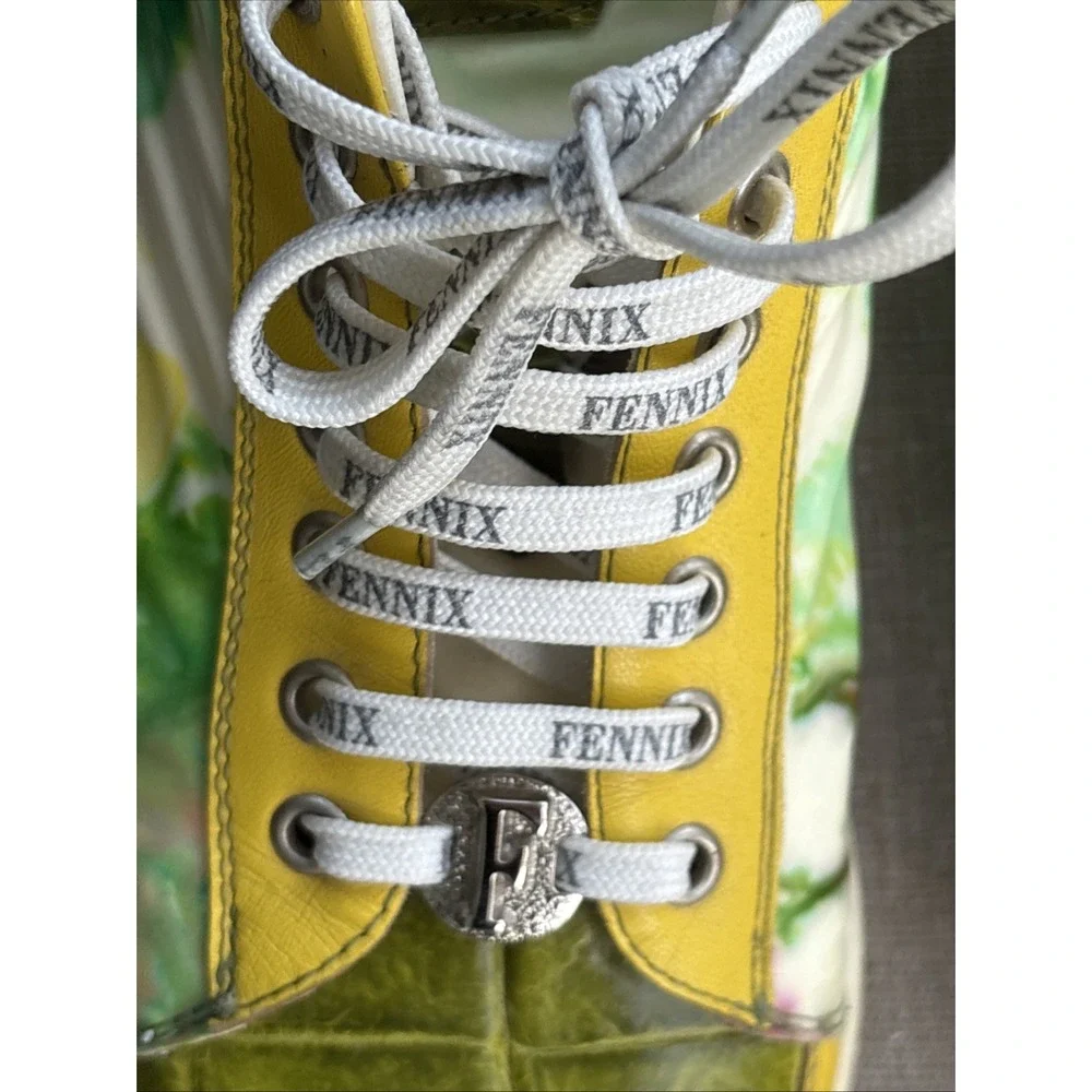 Fennix Green Crocodile Alligator Exotic Leather Italy Size 10 Luxury Designer